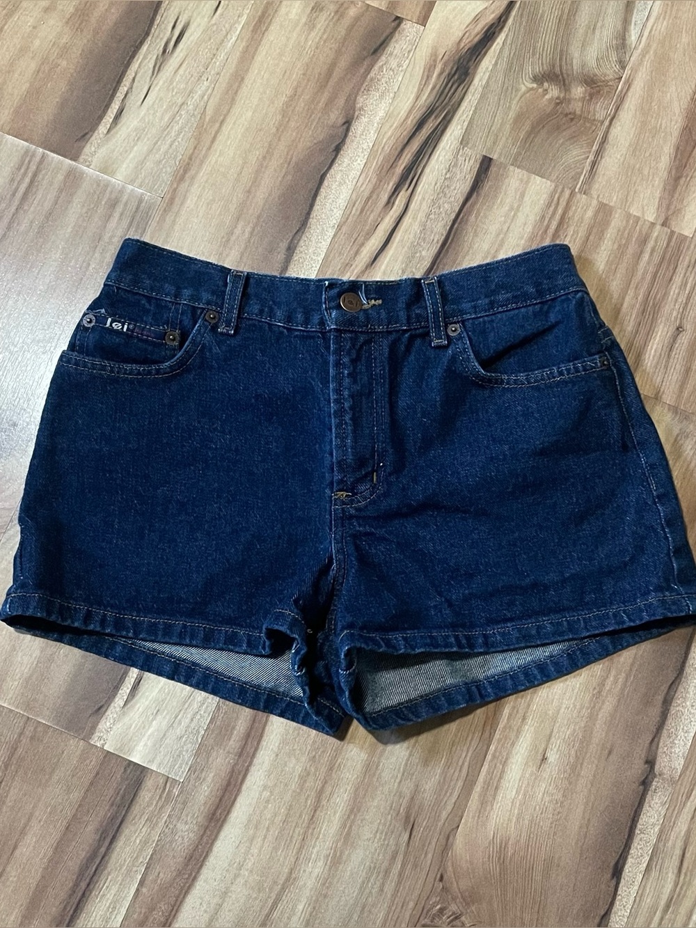90s L.E.I. Jean Shorts Dark Wash High Rise Y2K Sz 9